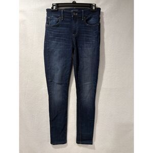 Lucky Jeans Womens Size 2/26 Dark Blue Distressed Mid Rise Super Skinny Ava